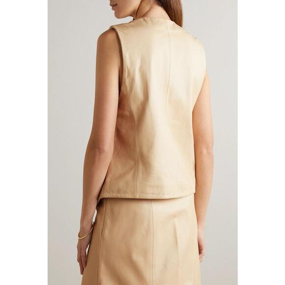 NWT By Malene Birger Simonse Leather Vest Cream DE 36 / US 6 Minimal Suiting - Picture 3 of 12